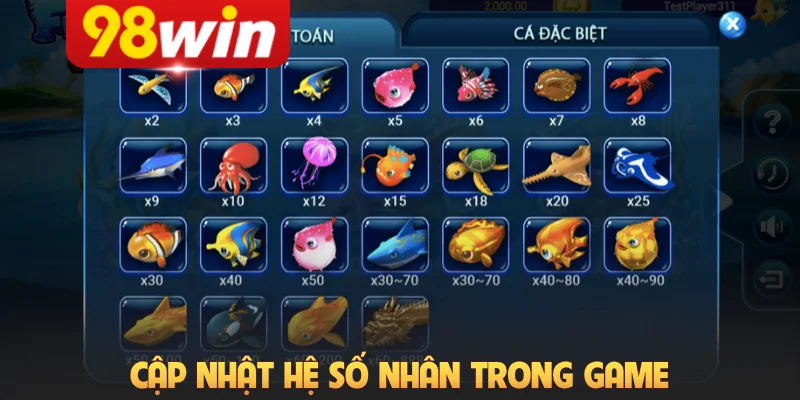 Cập nhật hệ số nhân trong game