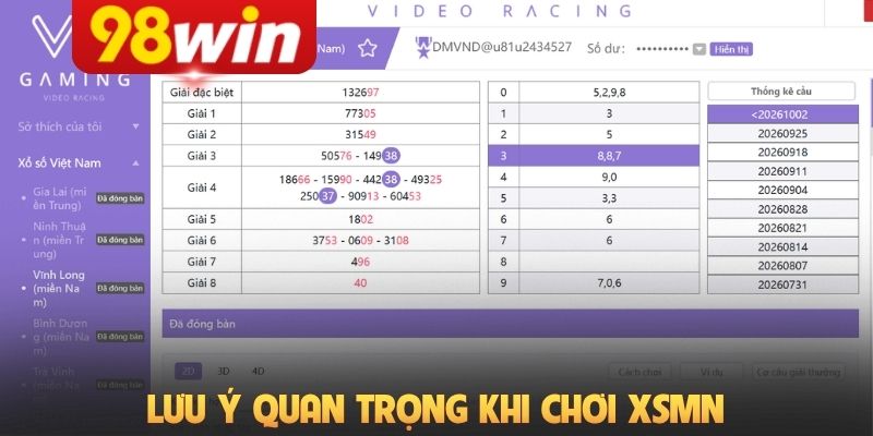 Lưu ý quan trọng khi chơi XSMN