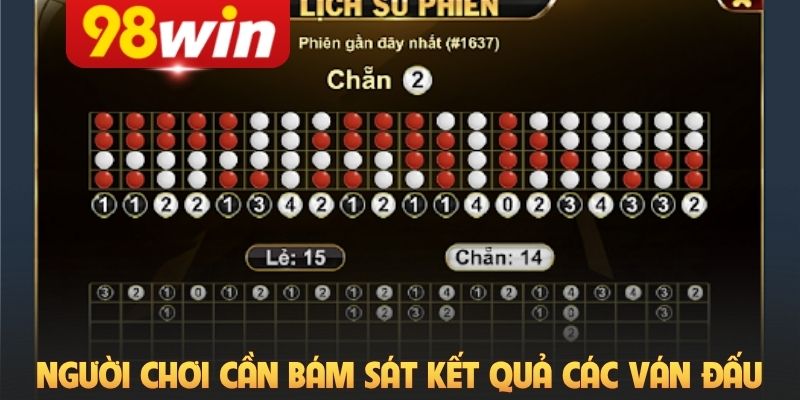 Người chơi cần bám sát kết quả các ván đấu