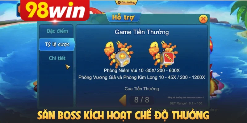 Săn boss kích hoạt chế độ thưởng