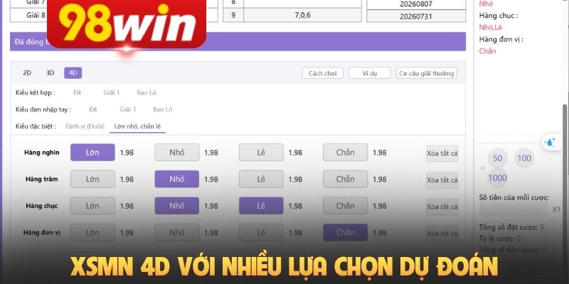 XSMN 4D với nhiều lựa chọn dự đoán